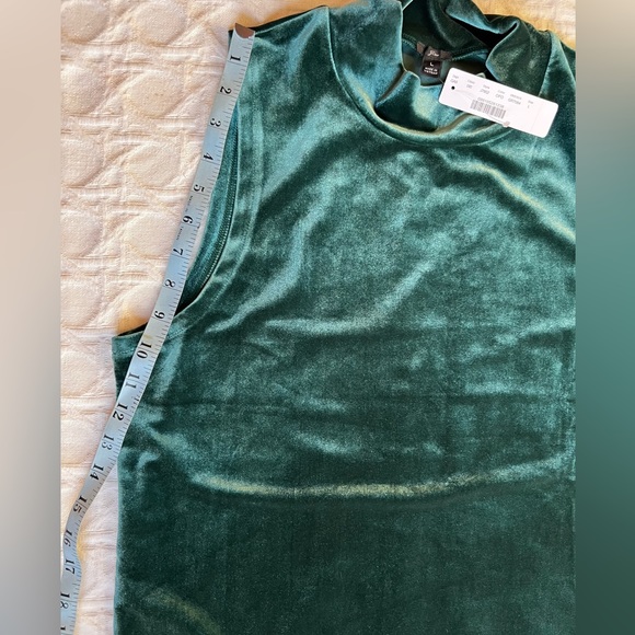 JCREW NEW! Mockneck StretchVelvet Sleeveless Top Perfect Holidays! SzL Jewel Grn - Picture 6 of 6